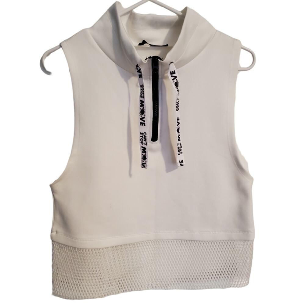 Woman's sleeveless half zip top with fishnet Sz. Small